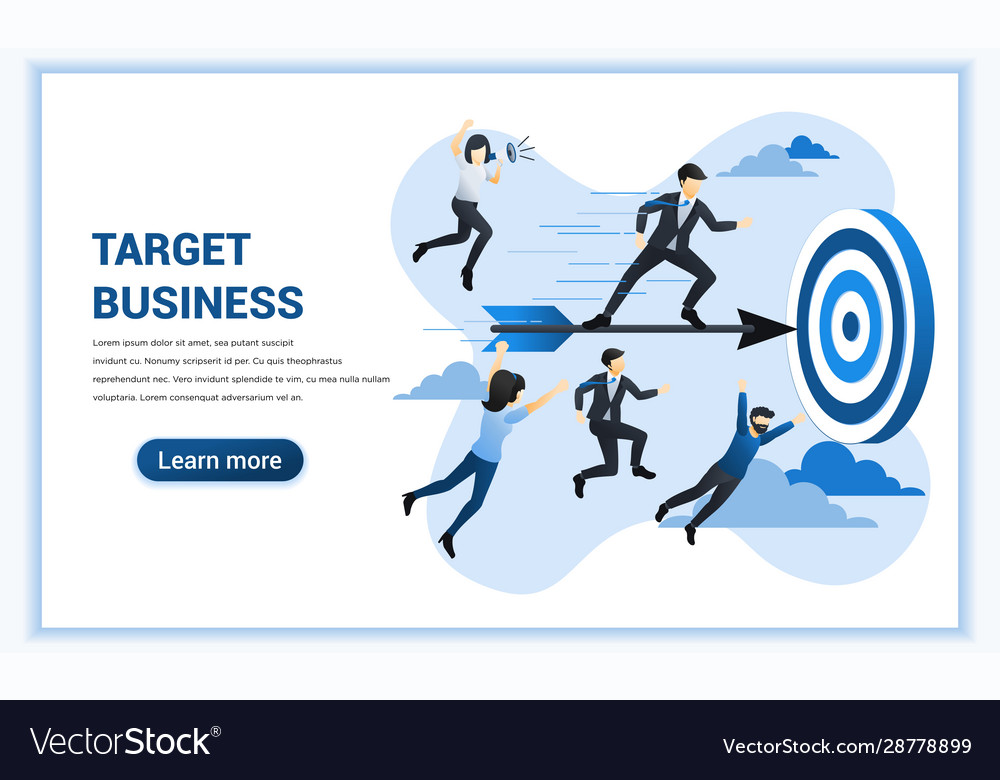Target business concept businessman standing Vector Image Target business concept businessman standing