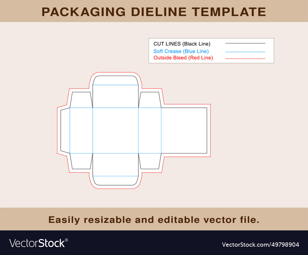 Box packaging dieline template box file Royalty Free Vector