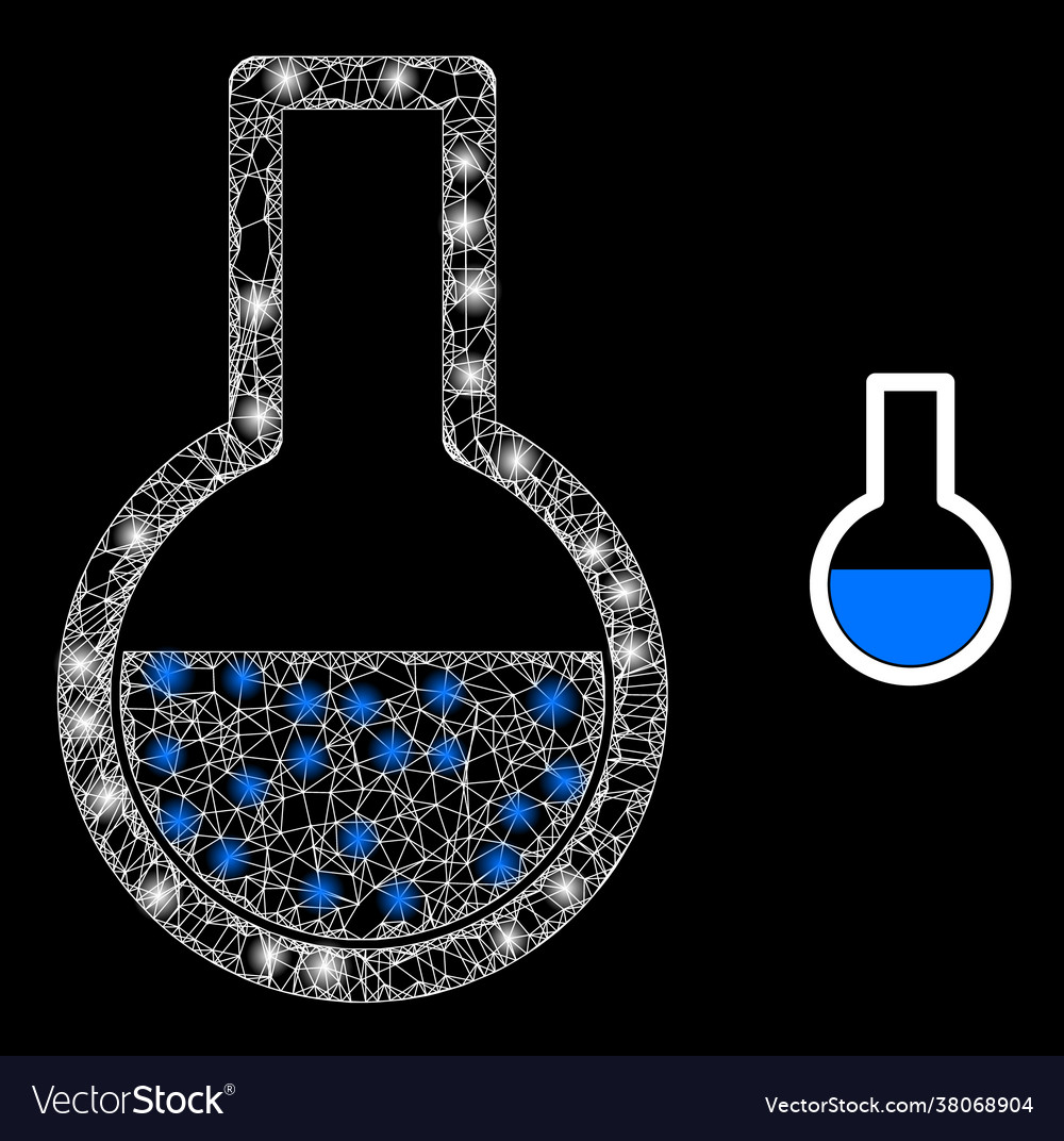 Bright network flask with color glare spots
