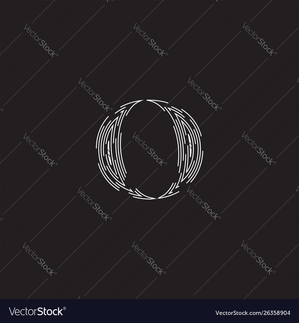 Elegant character from a fontset made dashed vector image Elegant character from a fontset made dashed