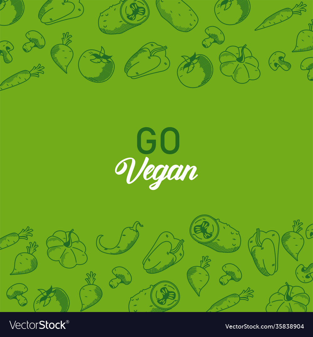 Go vegane Briefposter mit Gemüserahmen