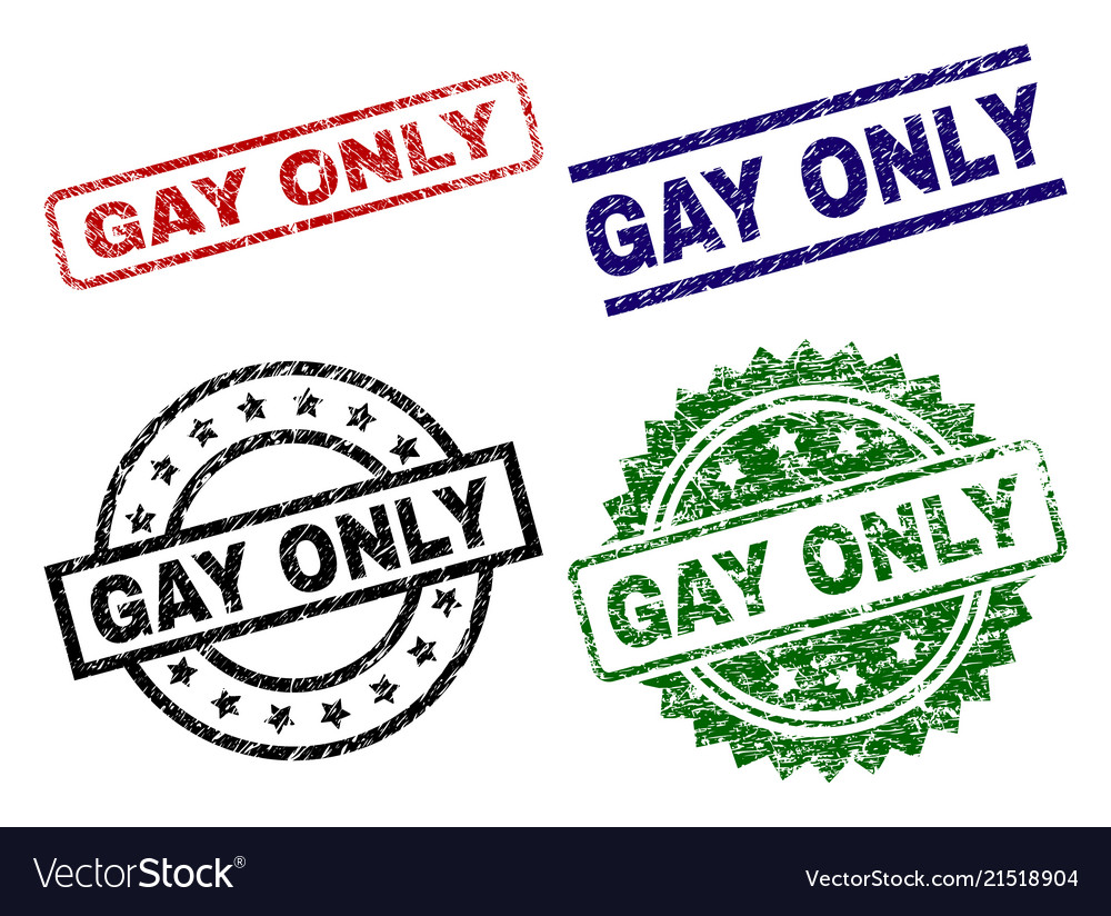 Grunge textured gay only stamp seals Royalty Free Vector