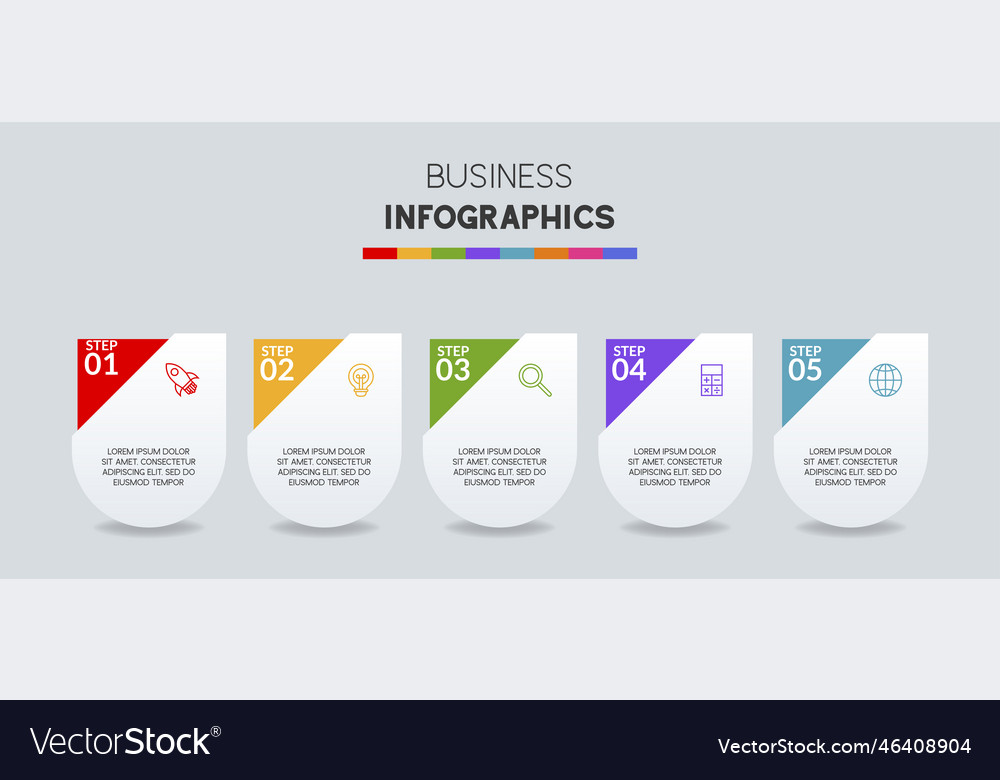 Infographics design template and icons with 5