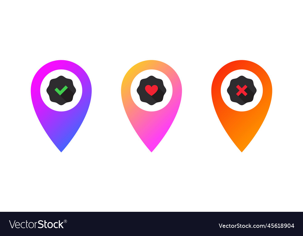 Location pin pointer map vector image Location pin pointer map