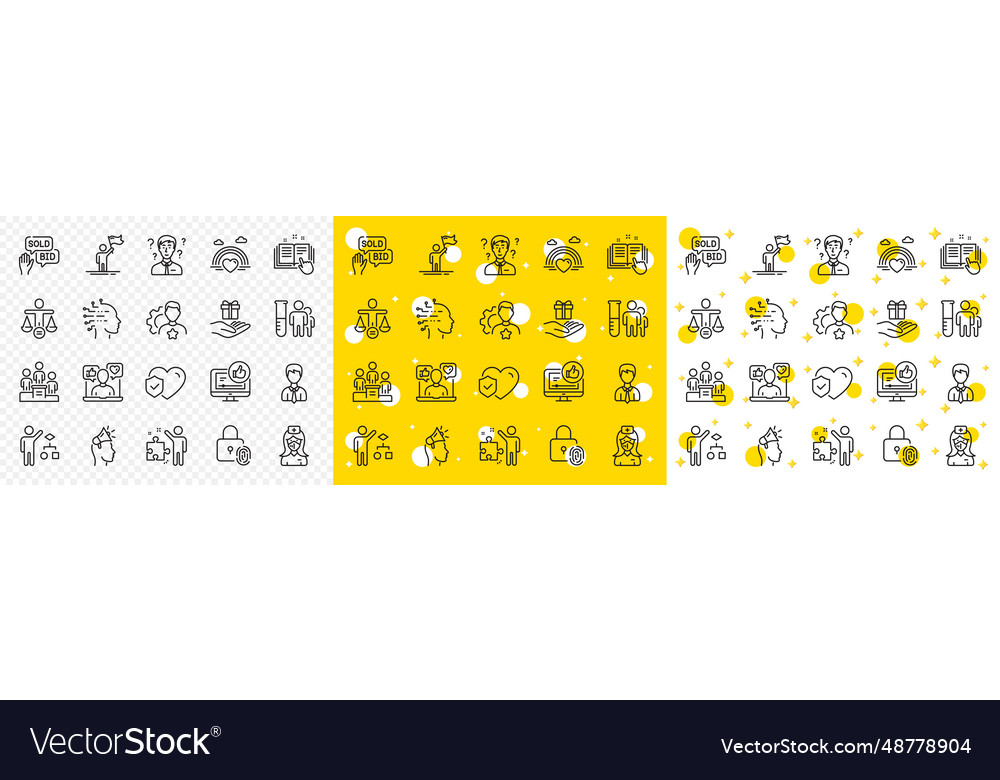 Outline nurse algorithm and business podium line vector image Outline nurse algorithm and business podium line