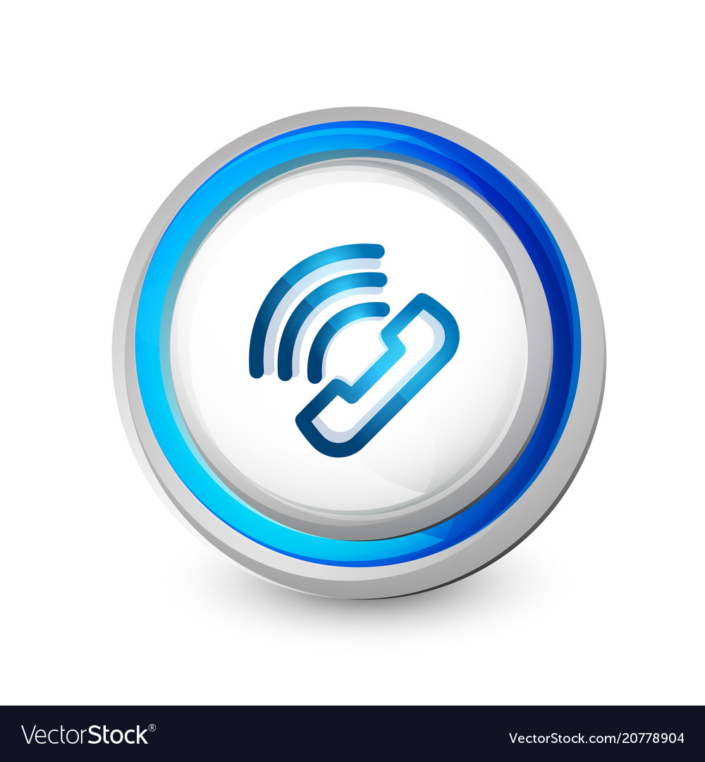 Phone support call center button vector image Phone support call center button