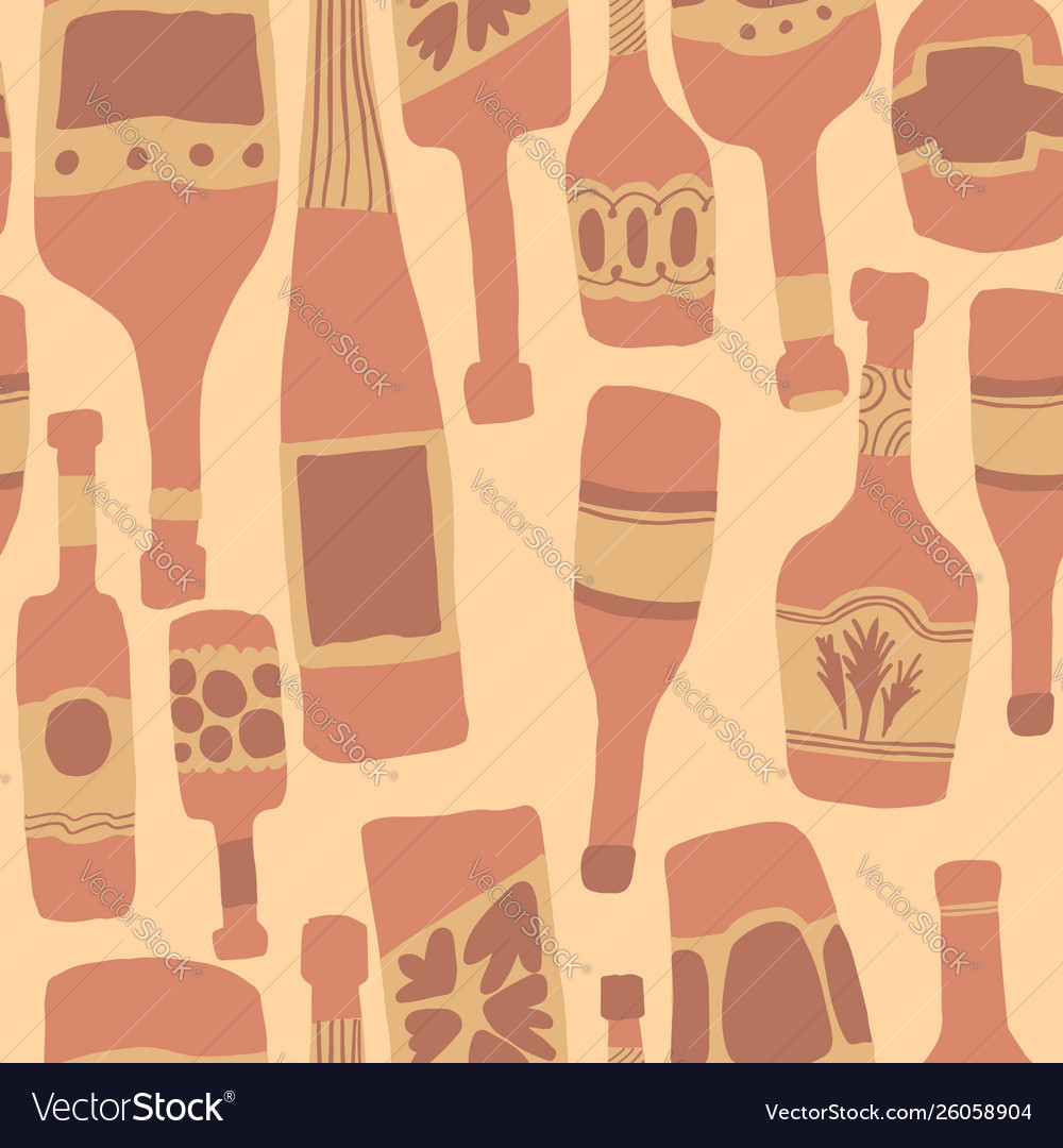 Seamless pattern background with bar bottles Vector Image Seamless pattern background with bar bottles