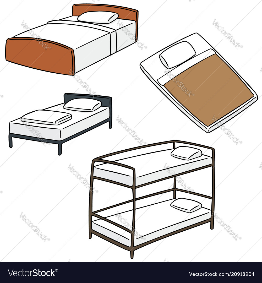 Set of bed Royalty Free Vector Image - VectorStock