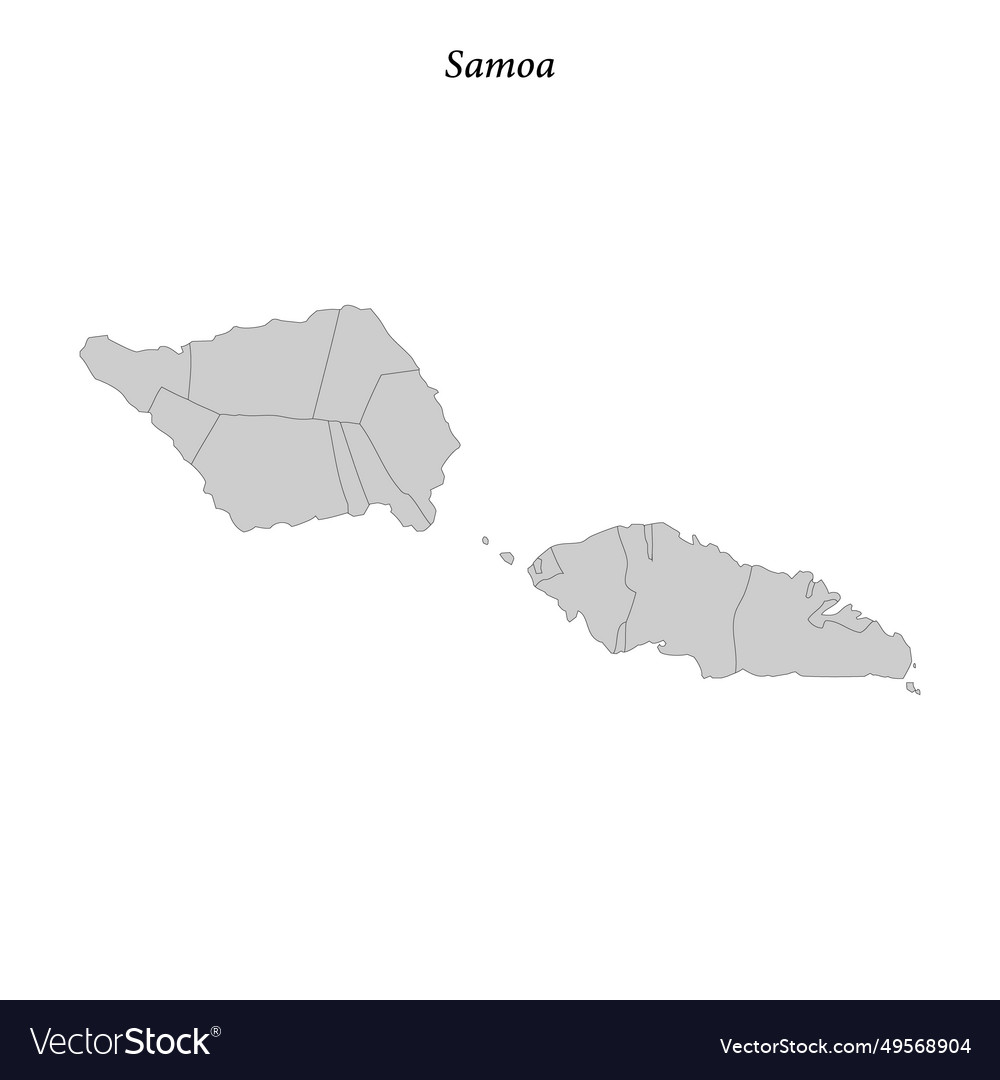 Simple flat map of samoa with borders vector image Simple flat map of samoa with borders