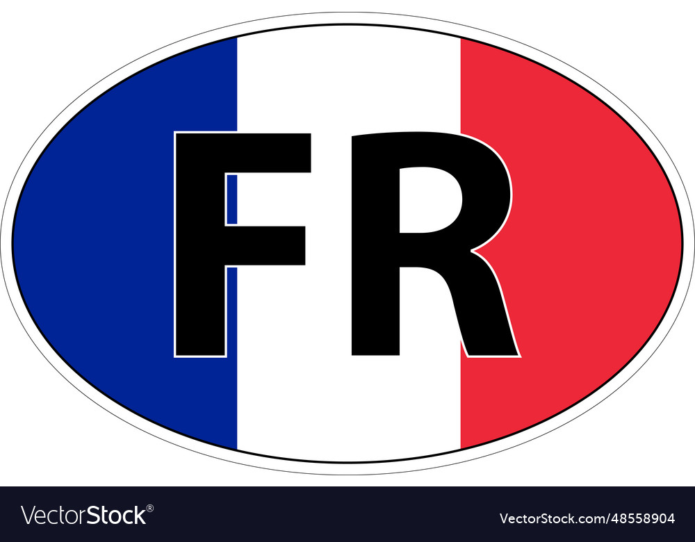 Sticker on car flag france