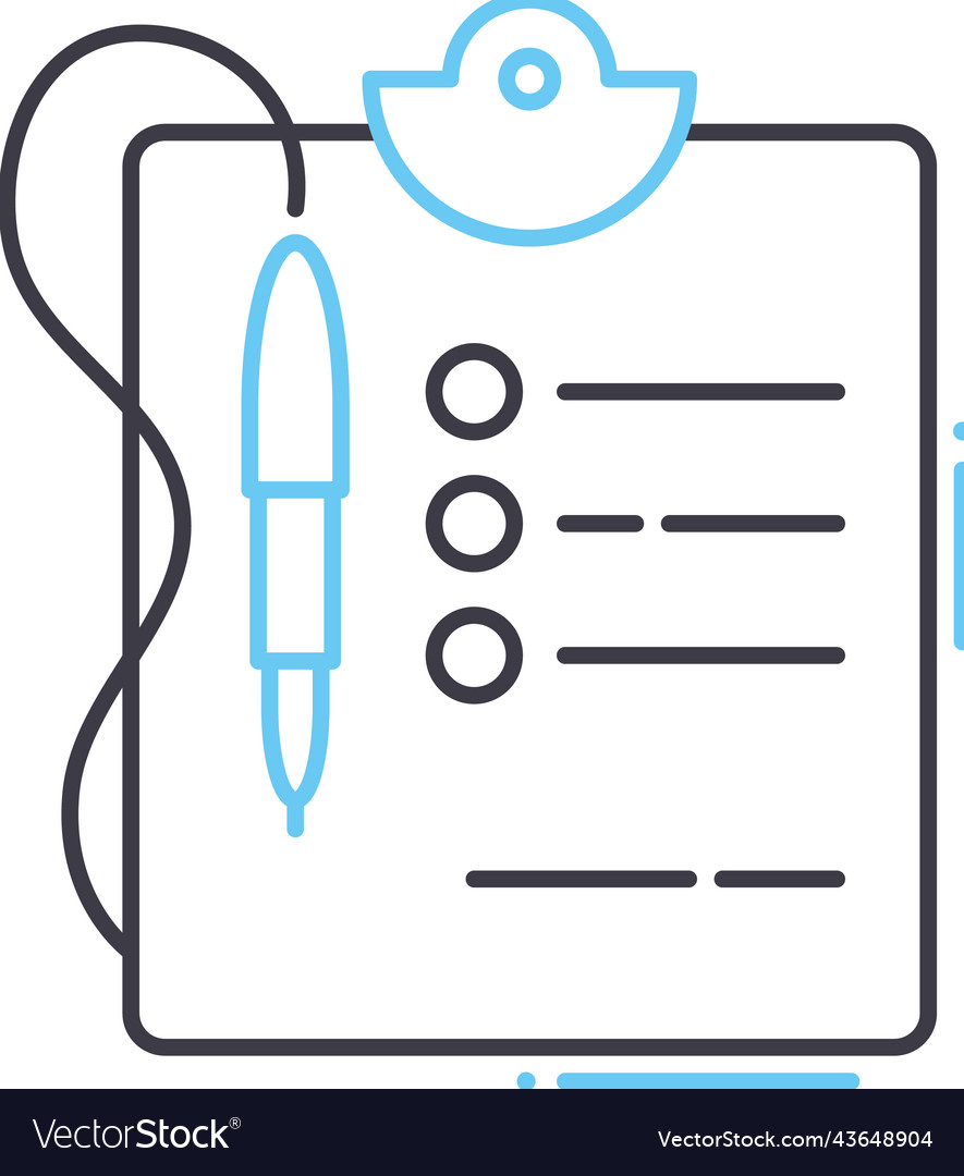Survey list line icon outline symbol vector image Survey list line icon outline symbol