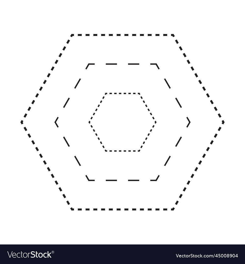 Tracing hexagon shape symbol dashed and dotted