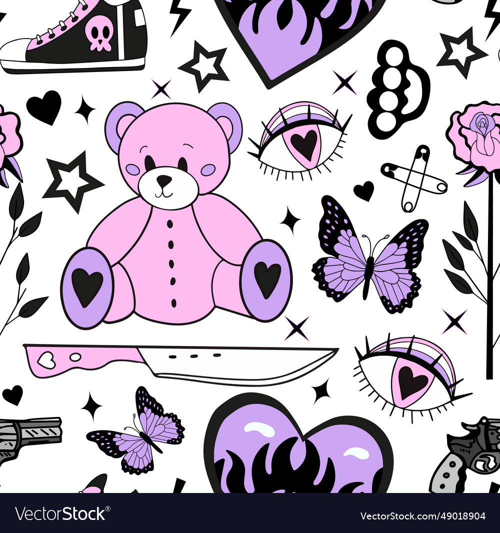 Y2K Emo Pink Glamour Pattern