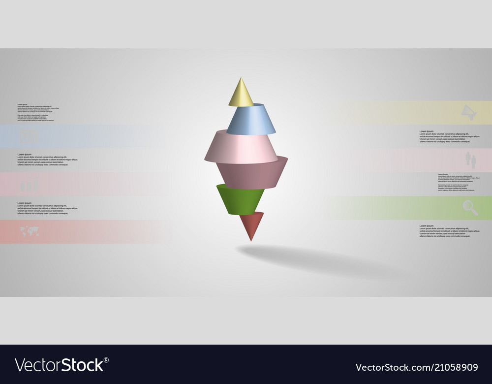3d Infographic Template With Spiked Cone Vector Image On Vectorstock