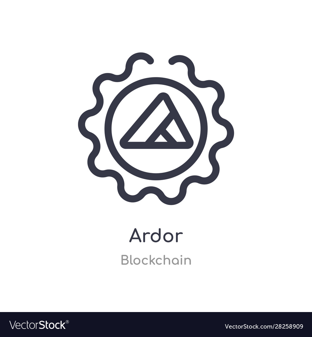 Ardor outline icon isolated line from blockchain