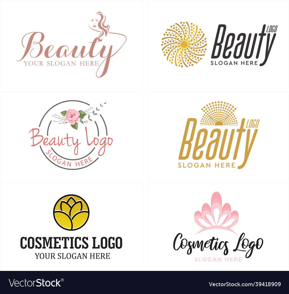 Beauty cosmetics women leaf flower nature logo Vector Image