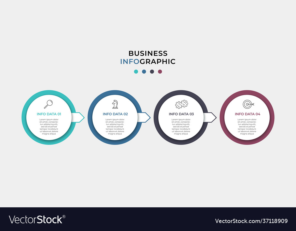 Business infographics timeline with 4 steps Vector Image