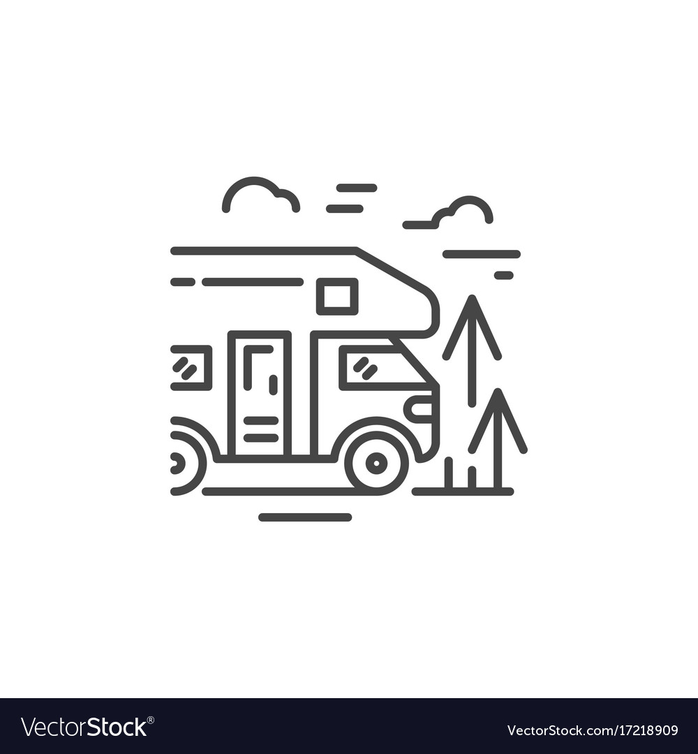 Camper line icon