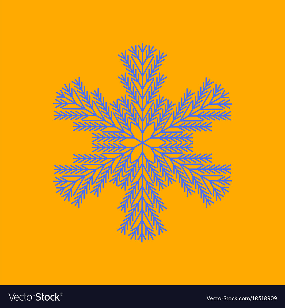 Flat on background of snowflake