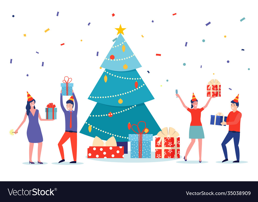 Happy new year greeting card vector image Happy new year greeting card