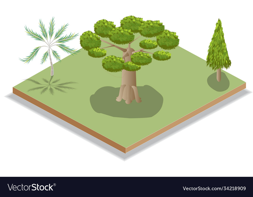Isometric tree set and icons