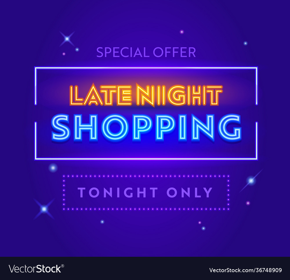 Late night sale special offer advertising banner Vector Image