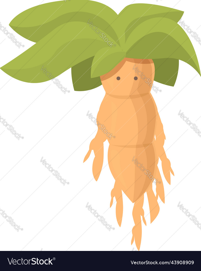 Cute lovely cartoon mandrake roots illustration seamless vector