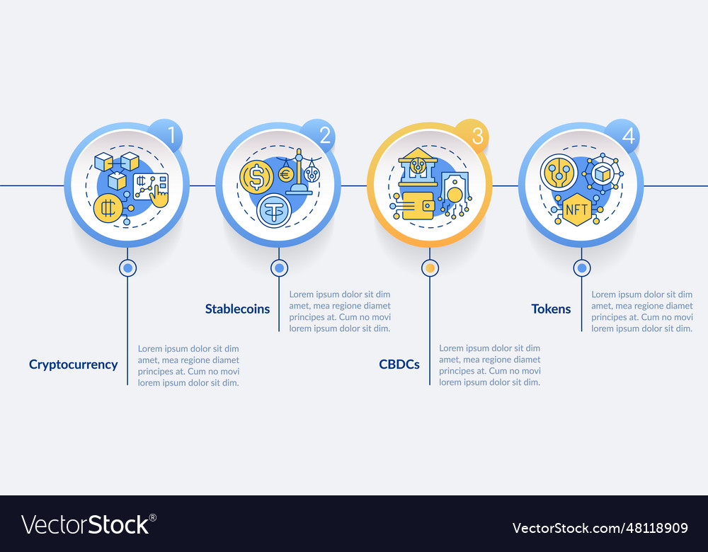 Multicolor digital currency layout with linear vector image Multicolor digital currency layout with linear