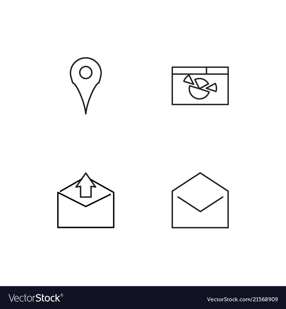 Office linear icons set simple outline
