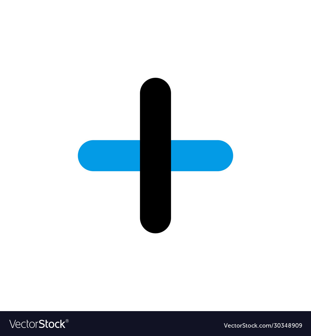 Plus add new create learning and mathematics icon vector image Plus add new create learning and mathematics icon