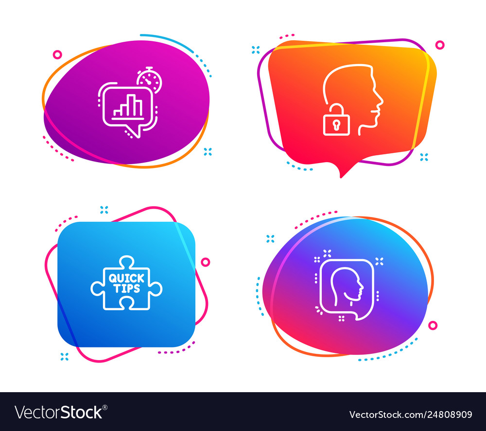 Quick tips statistics timer and unlock system vector image Quick tips statistics timer and unlock system