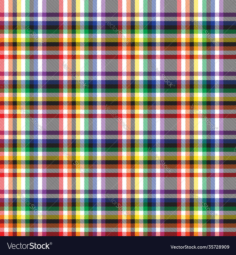 Rainbow plaid tartan checkered seamless pattern