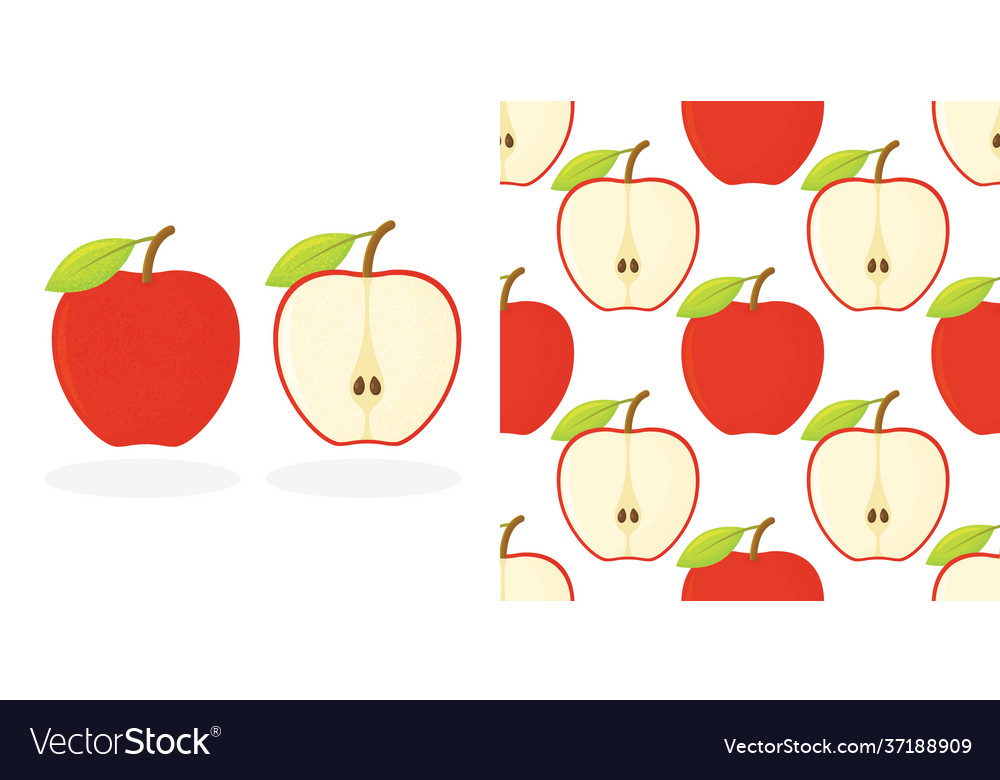 Red apples pattern tile repeating print