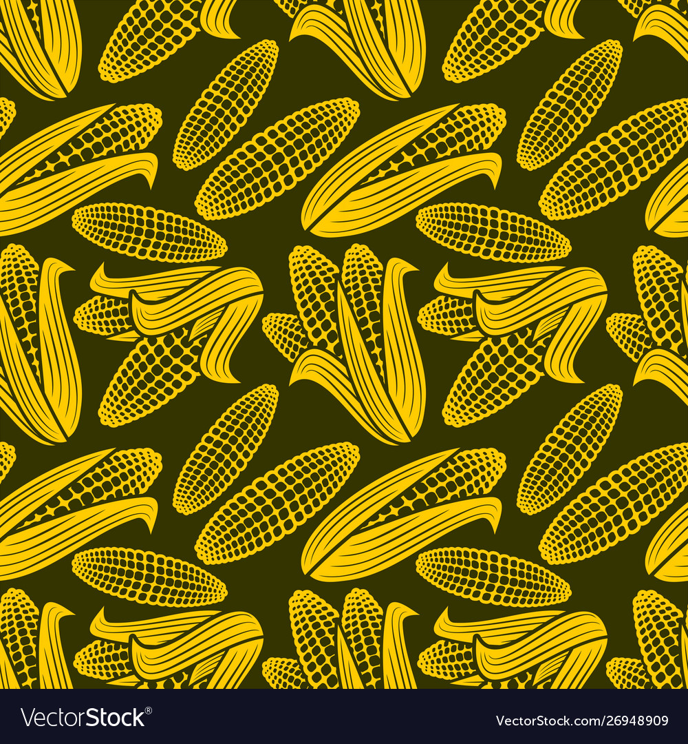 Seamless pattern with corn
