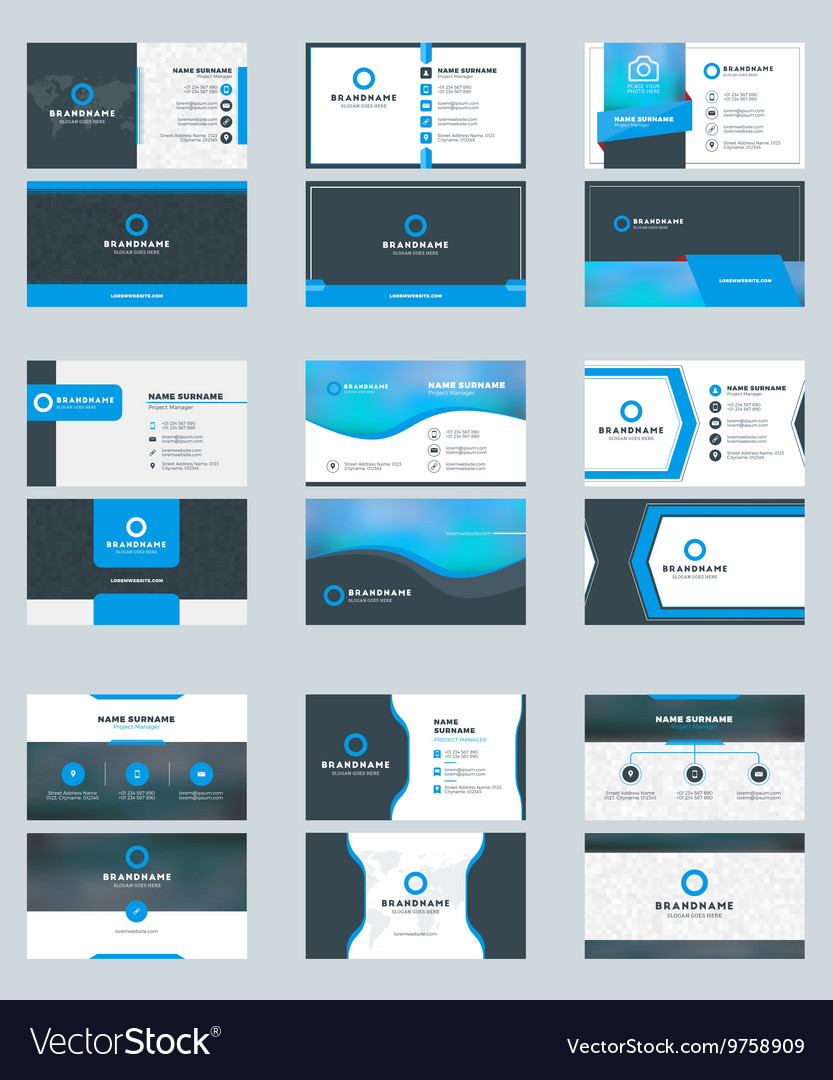 Set of modern business card print templates