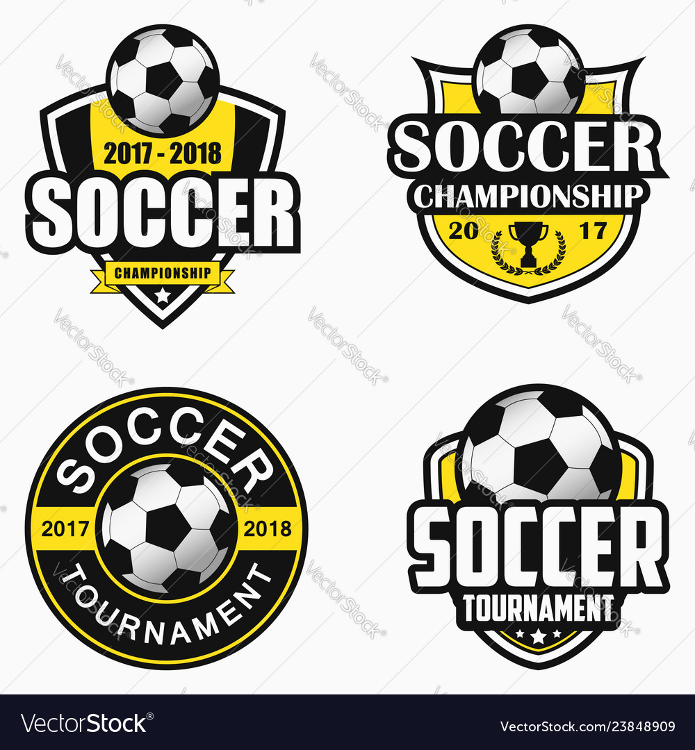 University championship soccer logo Royalty Free Vector