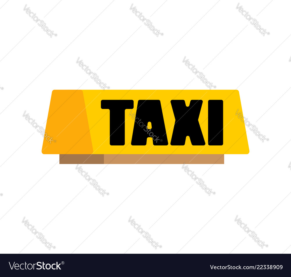 Taxi car light sign isolated