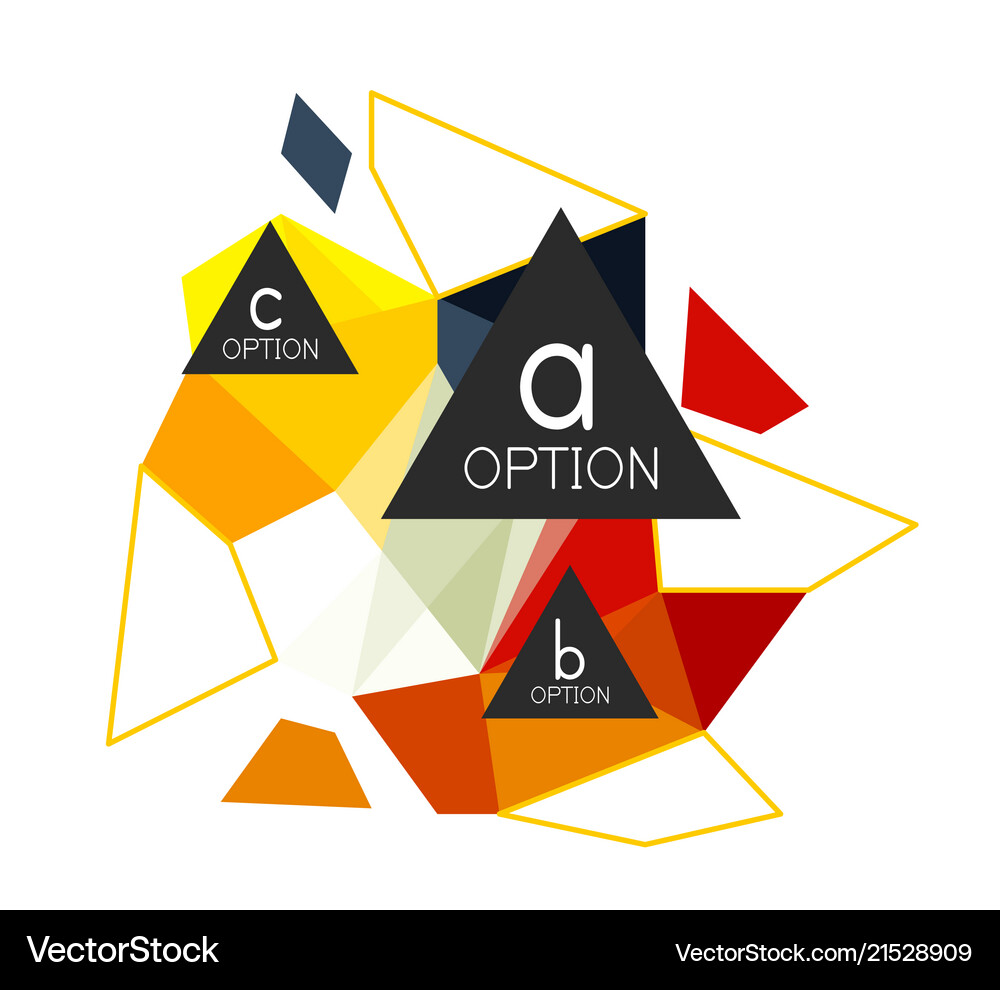 Triangle infographics design layout Royalty Free Vector