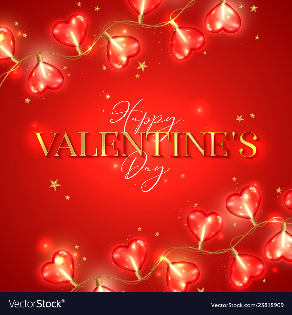 Valentine day background with heart shaped light