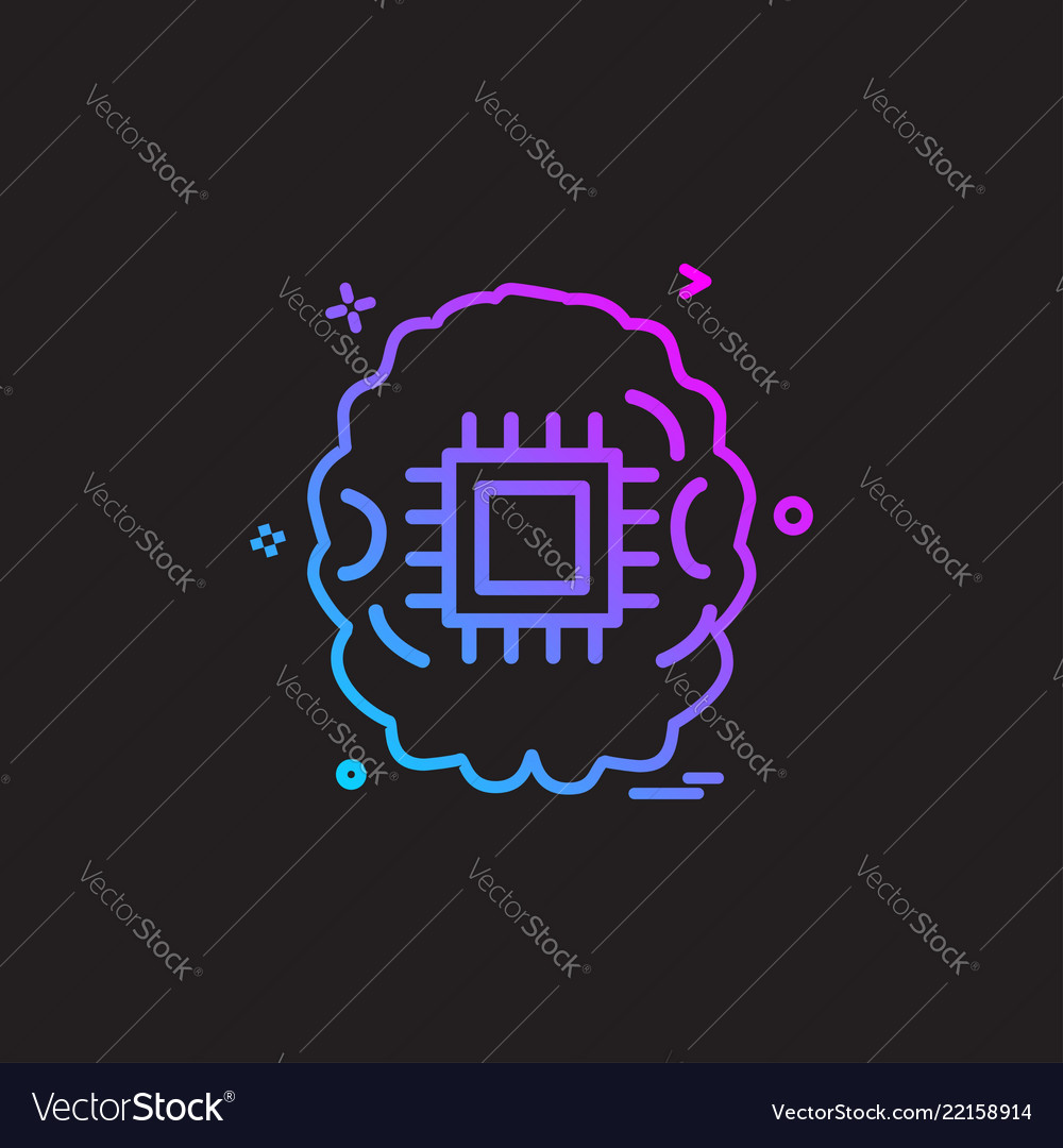Artificial intelligence robot icon design vector image Artificial intelligence robot icon design