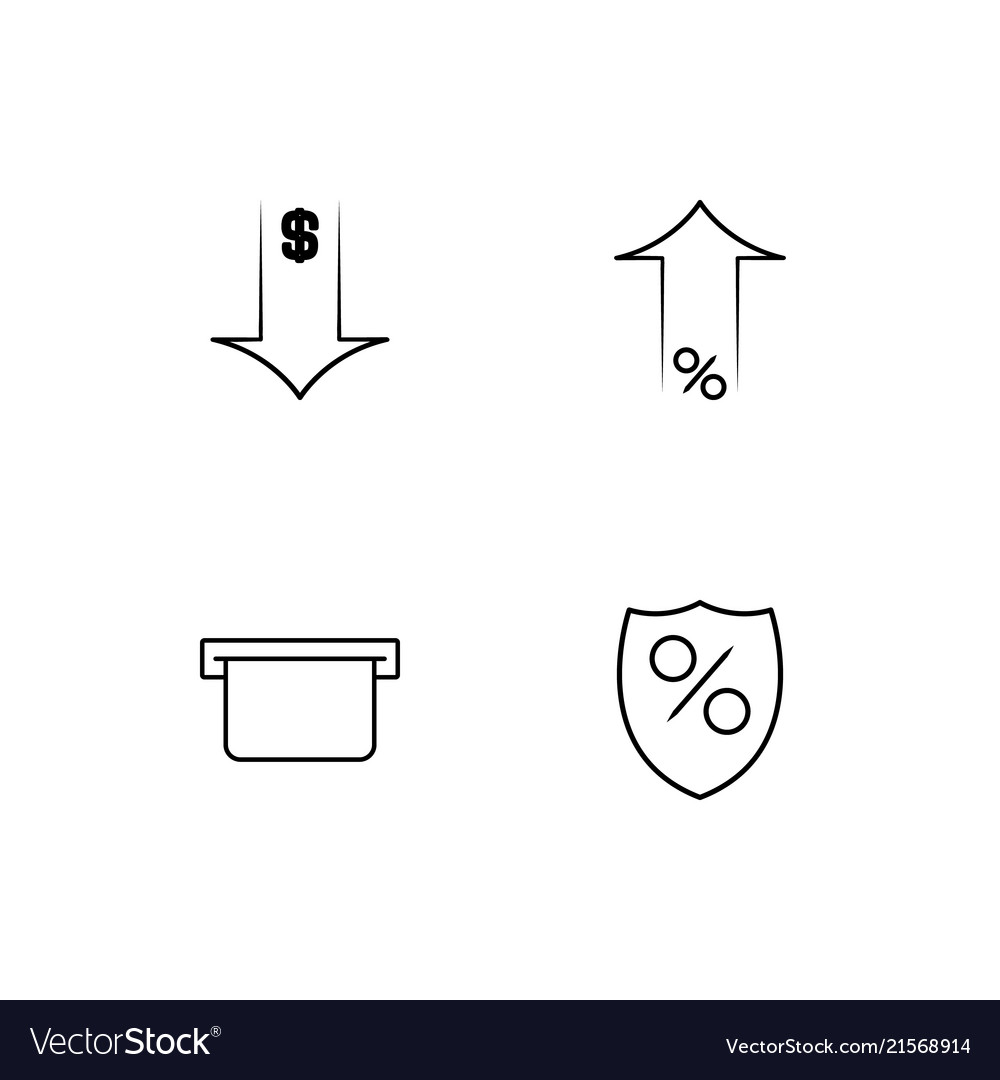 Banking linear icons set simple outline