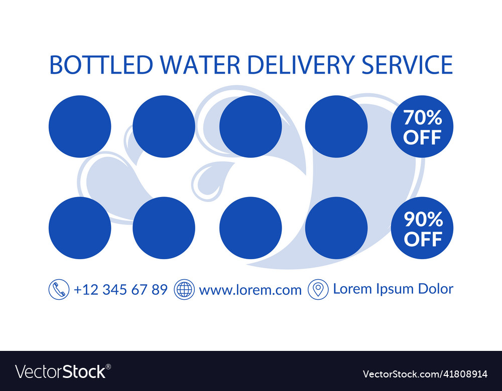 Bottled water delivery service discounts order Vector Image