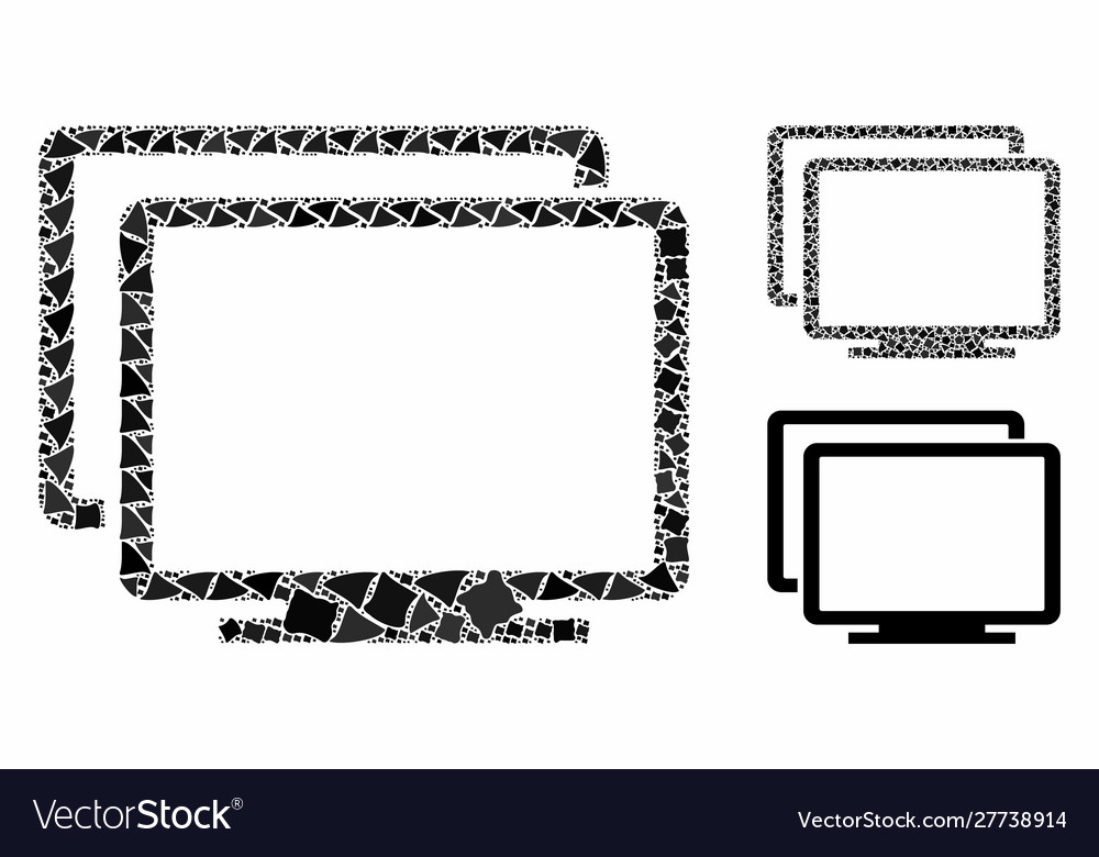 Computers mosaic icon raggy items vector image Computers mosaic icon raggy items