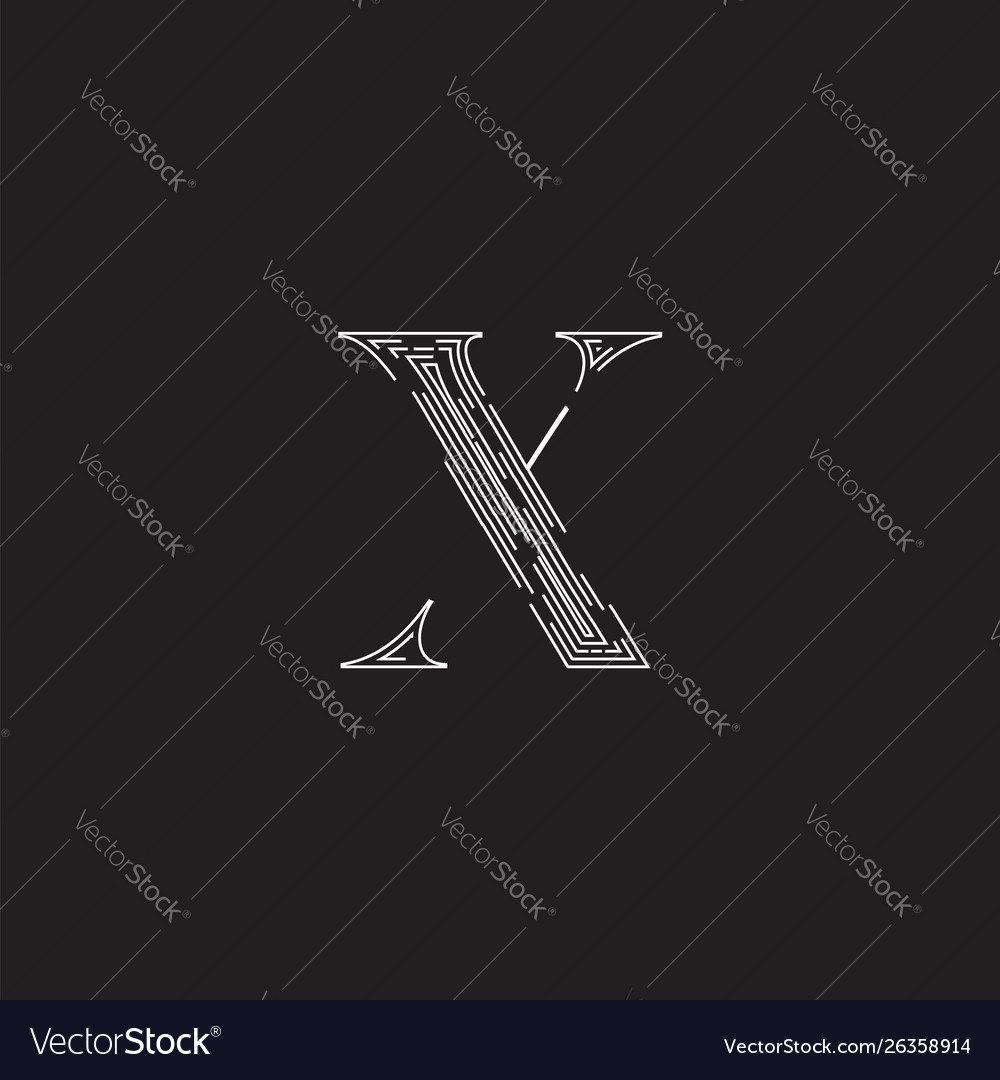 Elegant character from a fontset made dashed
