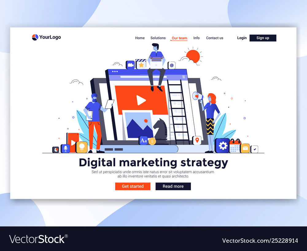 Flat modern design website template - digital