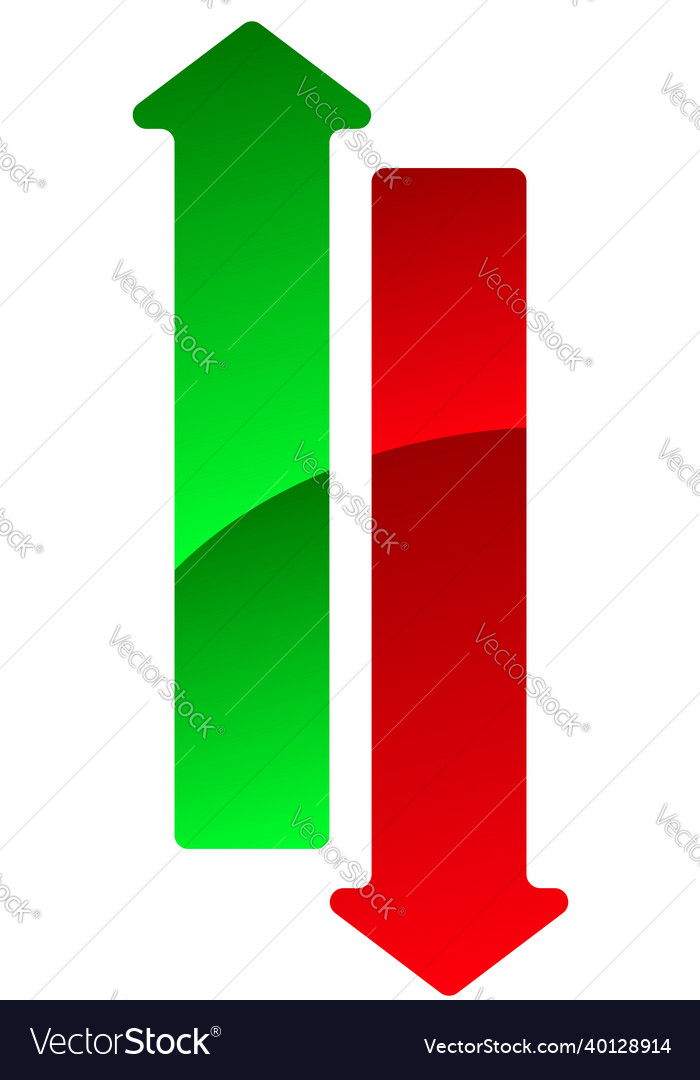 Green and red up down arrow pointing