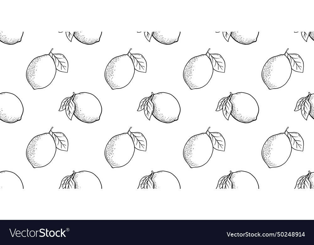 Hand drawn seamless pattern with etching