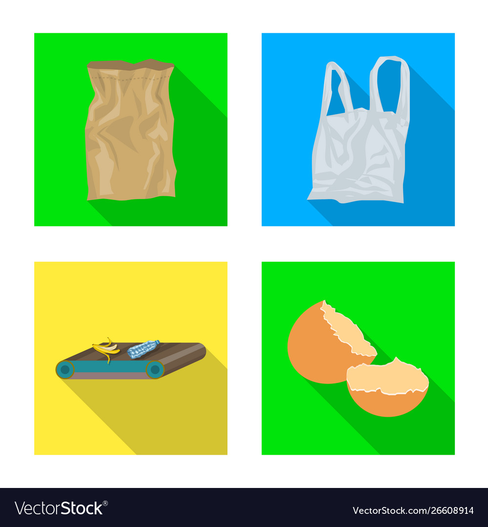 Isolated object refuse and junk logo set vector image Isolated object refuse and junk logo set