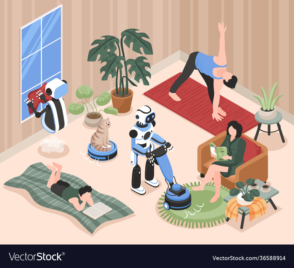Isometric Robot Royalty Free Vector Image Vectorstock Isometric Robot Royalty Free Vector Image Vectorstock