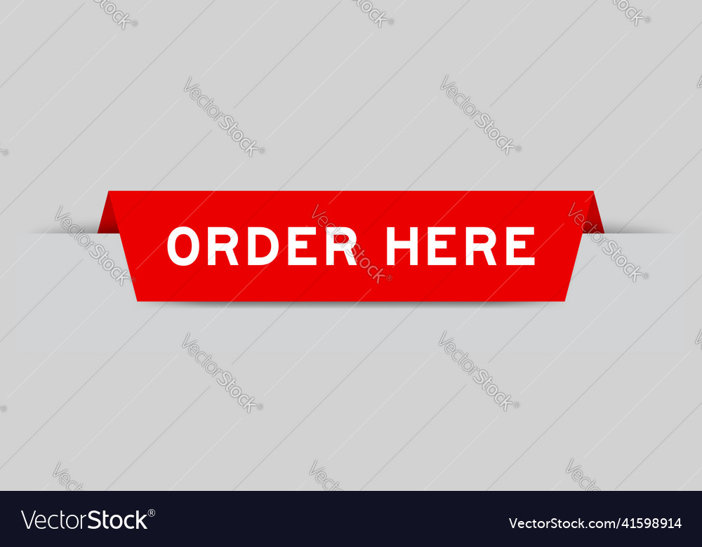 Red color inserted label with word order here vector image Red color inserted label with word order here